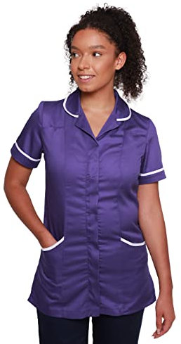 Mirabella Health & Beauty Women's Nightingale Healthcare Tunic Uniform Purple-White 10 UK