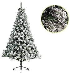Kaemingk Snowy Imperial Pine-Albero di Natale artificiale con neve floccata da 2,1 m, multicolore, 210 cm