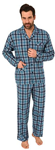 Herren Flanell Pyjama Schlafanzug zum durchknöpfen - auch in Übergrössen 281 101 95 649