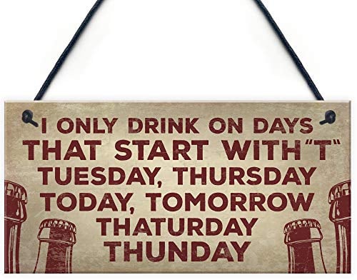 RED OCEAN Novelty Alcohol Plaque Drinking Man Cave Hanging Wall Sign Home Bar Pub Gifts BEER VODKA GIN CIDER Gifts