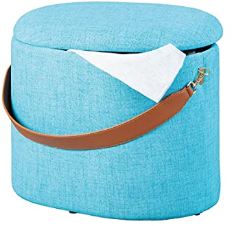 Inter Link - Aufbewahrungshocker - Wäschehocker - Hocker mit Stauraum - Hellblau - Stoff - Dilia