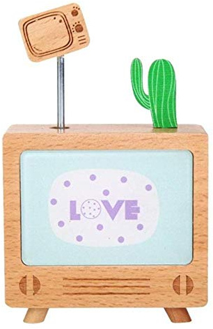 SAGIUSDM Creative Eight Tone Case Work Exquisite Various Specifications Optional Beech Cactus TV Music Box Automatic Play Musical Gift,A