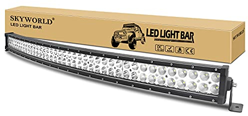SKYWORLD 240W LED Lichtleiste 42 Zoll 107 cm gebogen Scheinwerfer LED bar Offroad Arbeitsleuchte Zusatzscheinwerfer Flood Spot Scheinwerfer Für Trecker KFZ Bagger SUV UTV ATV 12V 24V