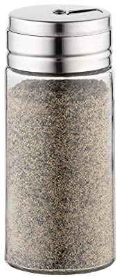 Fox Run 5167 Glass Spice Jar with Stainless Steel Shaker Lid, 6 Ounce, Clear Container for Seasonings, 1 Count (Pack of 1)