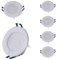 HCFEI 6x LED Einbau-Strahler 5W Weiß IP44 230V Bad Feuchtraum Außen 230V Spot 68mm Einbau-Lampe Warmweiß 3000K