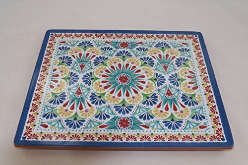 APS 84681 GN 1/2 Tablett ARABESQUE, 32,5 x 26,5 cm, Höhe 2 cm, Melamin, Dekor/Terracottaoptik, Antirutsch-Füße