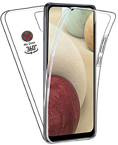 DN-Technology For Samsung Galaxy A12 Case Front And Back 360° Protection Silicone Bumper 2 in1 Case Phone Cover for Samsung Galaxy A12 (Crystal Clear Transparent)