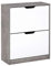 HOMCOM Mobile Portascarpe, Scarpiera Salvaspazio Bassa a 2 Ante per 8 Paia di Scarpe, Arredamento Moderno, Grigio e Bianco, 62.5x26x81cm