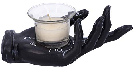 Nemesis Now Palmist's Prediction Black Chiromancy Hand Candle Holder,18.3cm