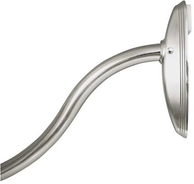 Kenney KN60961 Twist & Fit No Tools Camlock Tension 6 Curved Shower Curtain Rod with Non-Slip, Non-Scratch Ends, 57-72 Adjustable Length, Brushed Nickel, 1 Diameter Rust Resistant Steel Tube