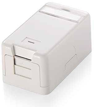 Equip Aufputzdose 1x Keystone Jack mit Abdeckung weiß