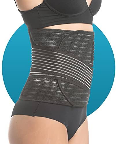 UpSpring Shrinkx Belly, Bauchwickel mit BAMBUSKOHLEFASERN für die Zeit nach der Geburt mit verschlankender Wirkung, Schwarz, Größe S/M