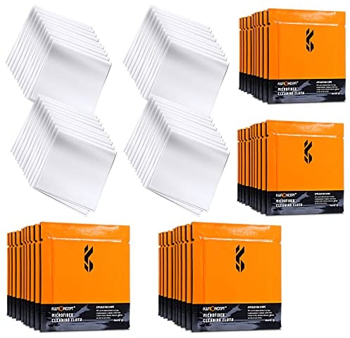 K&F Concept Kit Panno per Pulizia in Sottovuoto/Asciutto/Lavabile/Microfibra (80 pezzi), Panno per Occhiali/Fotocamera/Obiettivo/PC Schermi/Smartphone (140 * 140 mm)