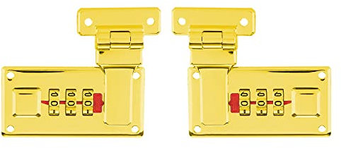 2pcs Tool Box Hasp, Luggage Combination Lock, Briefcases Replacement Accessories,3 Digit Combination Lock (Golden)