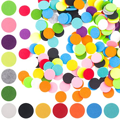 ZDNT 260 Pcs Essential Oil Diffuser Replacement Refill Pads 30mm Aromatherapy Diffuser Oil for Diffuser Essential Oil Necklaces 20 Colors Accessories Refill Pads