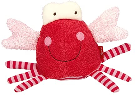 SIGIKID 39657 Badewannenspielzeug Krabbe, Stofftier für die Badewanne: Spiel & Spaß im Wasser beim Baden, für Kinder ab 12 Monaten, Rot/Krebs 12x18 cm