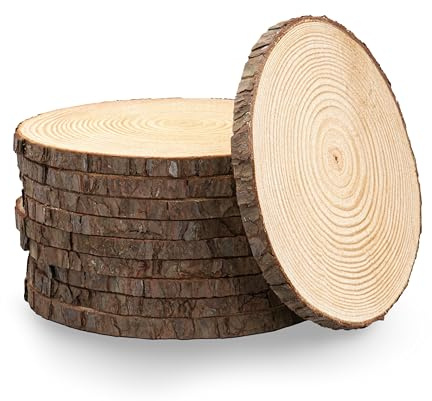 Set of (10) Medium 9-11 Wood Slices for Centerpieces! Wedding and Baby Shower centerpieces (Set of 10 Medium (9-11))