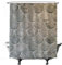 Ulticool Duschvorhang – Scales Waves Industrial - 180 x 200 cm - Waschbar - Anti Schimmel - mit 12 Ringen - Grau
