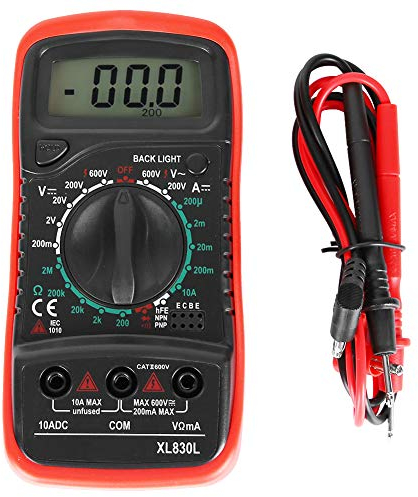 XL830L Tester di Tensione AC/DC, Multimetro Digitale Multimetro Digitale Voltmetro Tester Batteria Ohm Volt Ampere Meter Display LCD e Retroilluminazione