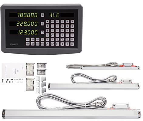 Metall 3-Achsen-DRO-Kits Digitalanzeige mit Linearskalen-Encoder-Sensor 70-1020 mm for Drehbank-Fräsbohren für Drehmaschine Fräsmaschine (Color : KA3 KA3 KA5 SDS6-3V, Size : 1 UK)