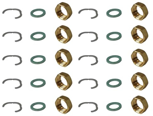 ENVIRON- 10er Satz Wellrohr Verschraubung DN20 1'' für Edelstahl Anschluss Set Solarleitung Solarrohr Fitting Montage