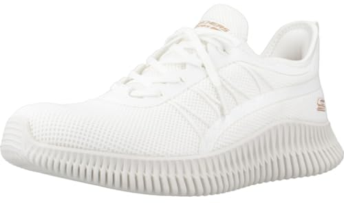 Skechers Damen Sneakers, Off White Knit Synthetic Trim, 38 EU