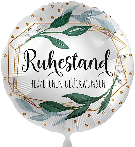 Folienballon Ruhestand Glückwunsch Rentner Abschied Geschenk Kollege Kollegin zum Rentenbeginn, Ballon Made in EU & Germany Helium geeignet