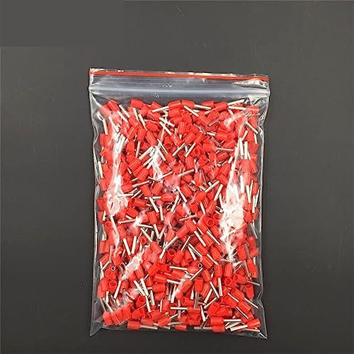 1000 Stück E1518 Rohrisolierende isolierte Klemme 1,5 mm2 16AWG Kabeldrahtverbinder Isolierender Crimp E Schwarz Gelb Blau Rot (Color : Blue)