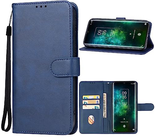 compatibile con TCL 10 Plus / T782H Copertura Custodia COVER STAND flip LIBRO gel tpu PORTAFOGLIO protezione display magnetica eco pelle porta card (blue)