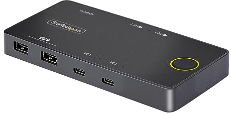 StarTech.com Switch KVM de 2 Puertos USB-C para un Monitor HDMI 4K 60Hz - Entrega de Alimentación PD de 100W - Alimentado por Bus - Compatible con USB Tipo C/USB4/Thunderbolt 3/4 (C2-H46-UC2-PD-KVM)