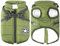 Aiboria Hundejacken für den Winter Winddicht Wasserdicht 2 in 1 Outfit Kaltwettermantel Hundewestengeschirr Welpen Winter Warme Jacke Large Grün 3XL