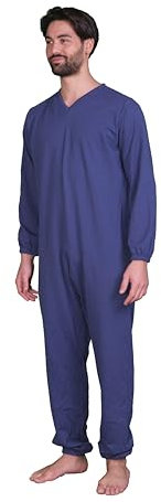 FERRUCCI COMFORT Pigiama Tutone Sanitario Invernale Felpato Unisex con Cerniera sul Dorso - 9078-F Copiativo - per Anziani, Incontinenza e Alzheimer (L)