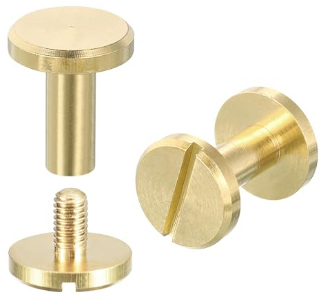 QUARKZMAN 15 Paar Leder Nieten Set, 10x12mm Hohlnieten Ledernieten Nieten | Kleidung, Nietenzange, Schlagnieten, Rundkopfnieten Werkzeug, Nietwerkzeug für Leder - Messingfarbe