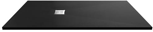 Balterley 1700 x 900 mm Rectangular Shower Tray, Slimline Shower Trays, Durable Stone Resin Base Trays for Bathroom Enclosure Cubicle, Lightweight Rectangular Tray for Wetroom Showers (Slate Black)