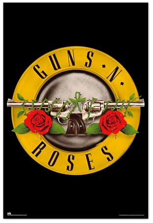 Grupo Erik Poster Guns n Roses Kunstdruck - Deko Wohnzimmer oder Deko Schlafzimmer - Deko Zimmer - Größe 61 x 91 - Offizielle Guns n Roses Fanartikel