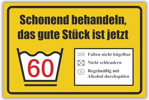 Das gute Stück ist Sechzig - Schild 30 x 20 cm - 3 mm - Geburtstagsdeko Geschenkidee Geburtstagskarte Partydeko - 60. Geburtstag 60er Geburtstagsgeschenk Geschenk Männer & Frauen 60 Jahre