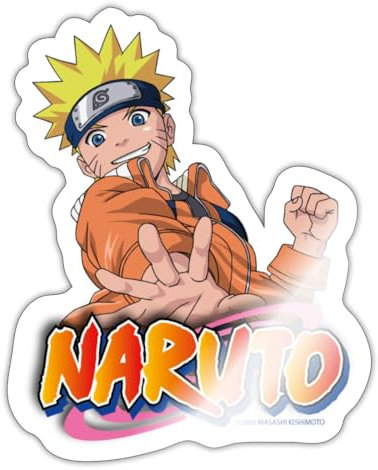 Spreadshirt Naruto Offizielles Logo Sticker, max. 10 x 10 cm, 10 x 10 cm, Weiß glänzend