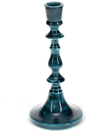 Kerzenständer aus Emaille (19cm) - Blau