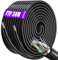 Soibke Lan Kabel 30 meter, Cat 6 Verlegekabel 30m Netzwerkkabel FTP Anti-Interferenz 23AWG Installationskabel, Gigabit Ethernet Kabel Außen Innen Wasserdicht - Schwarz