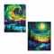 Rheskbecy 2 Pack Diamond Painting Set, 5D Diamant Painting Erwachsene, Glasmalerei Stil Landschaft Malerei Full Mosaikherstellung für Home Wand Décor Geschenke 30x40cm