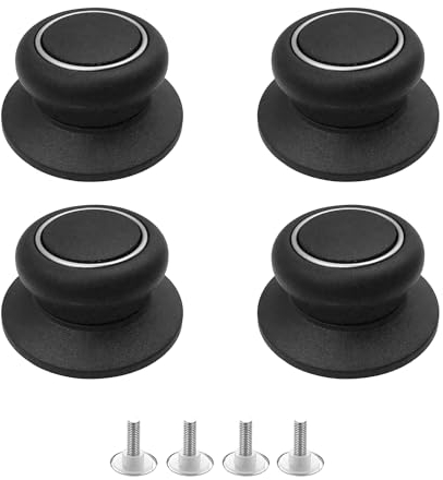 AzureRay 4 Pcs Boutons de Couvercle de Casserole,Poignées de Couvercle de Casserole,Bouchons,Poignées de Rechange Résistants Boutons de Rechange faciles à Installer pour Boutons Universelle Cuisine