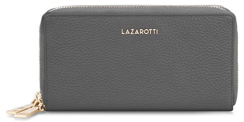 Lazarotti Bologna XL Leder Geldbörse Damen | 2 große Reißverschlussfächer, 20 Kartenfächer, Münzfach, RFID-Schutz | 20 x 4 x 11 cm
