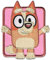 Comercial Mercera, Aufnäher Patches, Chili Heeler, Zeichen Bluey, Rosa Farbe, Aufnäher Ideal für Mützen, Jacken, T-Shirts oder Schultaschen, 100% Polyester, 5x8 Zentimeter