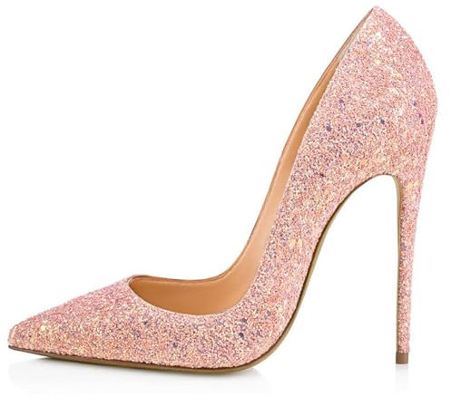 GXYHJVMFPSC Scarpe da Donna Décolleté Tacco Alto Punta a Spillo Pelle Fiore Rosa Altezza Tacco da 11 a 13 Cm,Pink,36