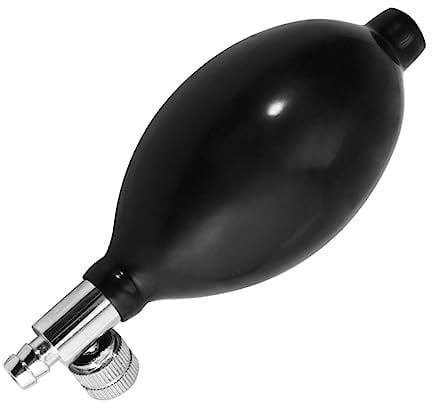 2 Stück Schwarze Latex Ersatz Inflationsbirnen | Manuell mit Luftablassventil, für Heim und Klinik, Ballpumpe mit Nadel