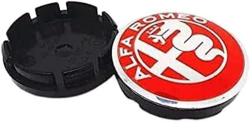 TYREEDE 4 Stück Auto Nabenkappen, für Alfa Romeo 60mm Radnaben-Ersatzrad Abdeckungen Radnabenkappen Wasserdicht Felgen Auto Zubehör