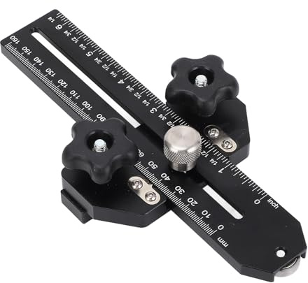 Dünne -Vorrichtung aus Aluminiumlegierung, Tischkreissägen-Vorrichtungsführung, Gleitlehre für Stabilität und Genauigkeit, T-Nut-Abstand 50–180 Mm, Verstellbare Länge 160 Mm mit