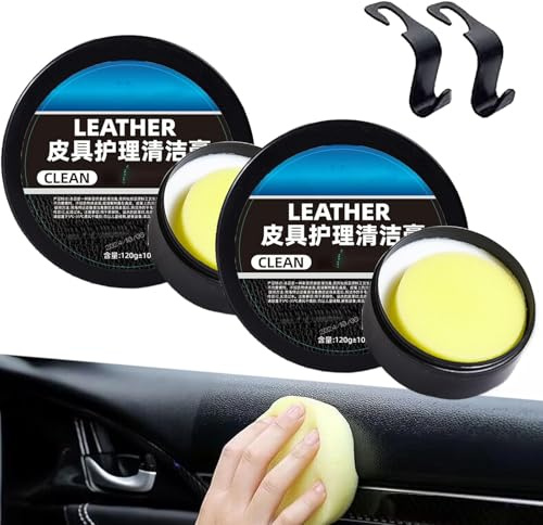 NNBWLMAEE Leader Cleaning and Care Cream & Cleaning Paste for Leather Care, Universal Leather Care Cleaning Cream, Car Leather Conditioner Paste, Leather Cleaning Cream (2pcs)