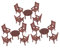 KOMBIUDA 6 Sätze Mini-Tisch Und Stühle Heim Miniatur-puppenhaus Mini-möbel 1 Zubehör 1 12 Tisch Und Stühle Miniatur-esstischstühle Mini-hausmöbel Möblierung Desktop-zubehör Brown Plastik