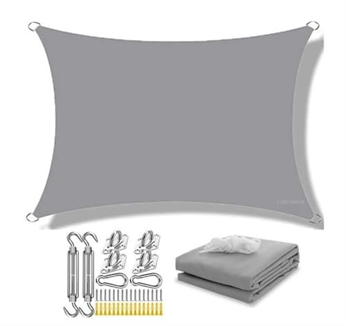 Grande tenda parasole per giardino, patio, piscina, tenda da campeggio e copertura per vasca idromassaggio, set grigio 250 x 300 cm